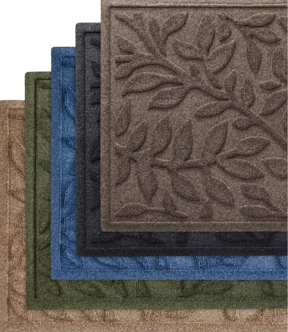 Heavyweight Recycled Waterhog Doormat, Woodland Leaf | L.L.Bean for sale