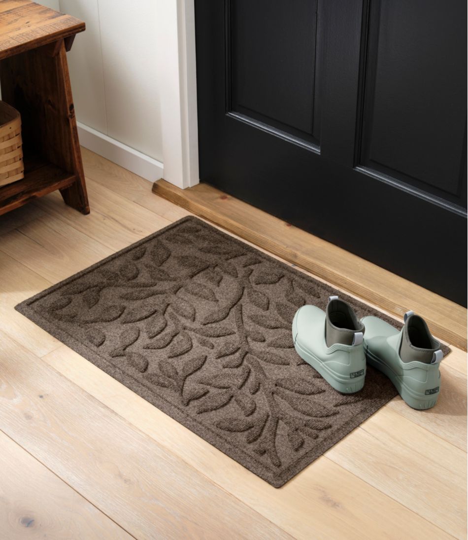 Heavyweight Recycled Waterhog Doormat, Woodland Leaf | L.L.Bean for sale