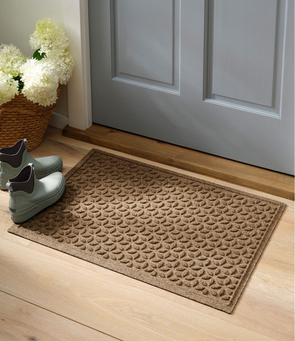 Heavyweight Recycled Waterhog Doormat, Blooming Circles | L.L.Bean sale