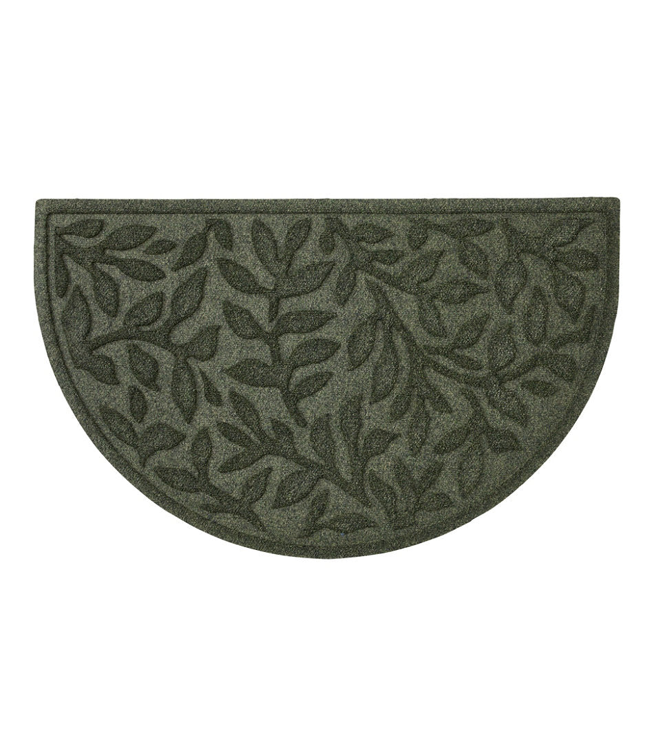 Heavyweight Recycled Waterhog Doormat, Half Round, Woodland Leaf | L.L.Bean on sale
