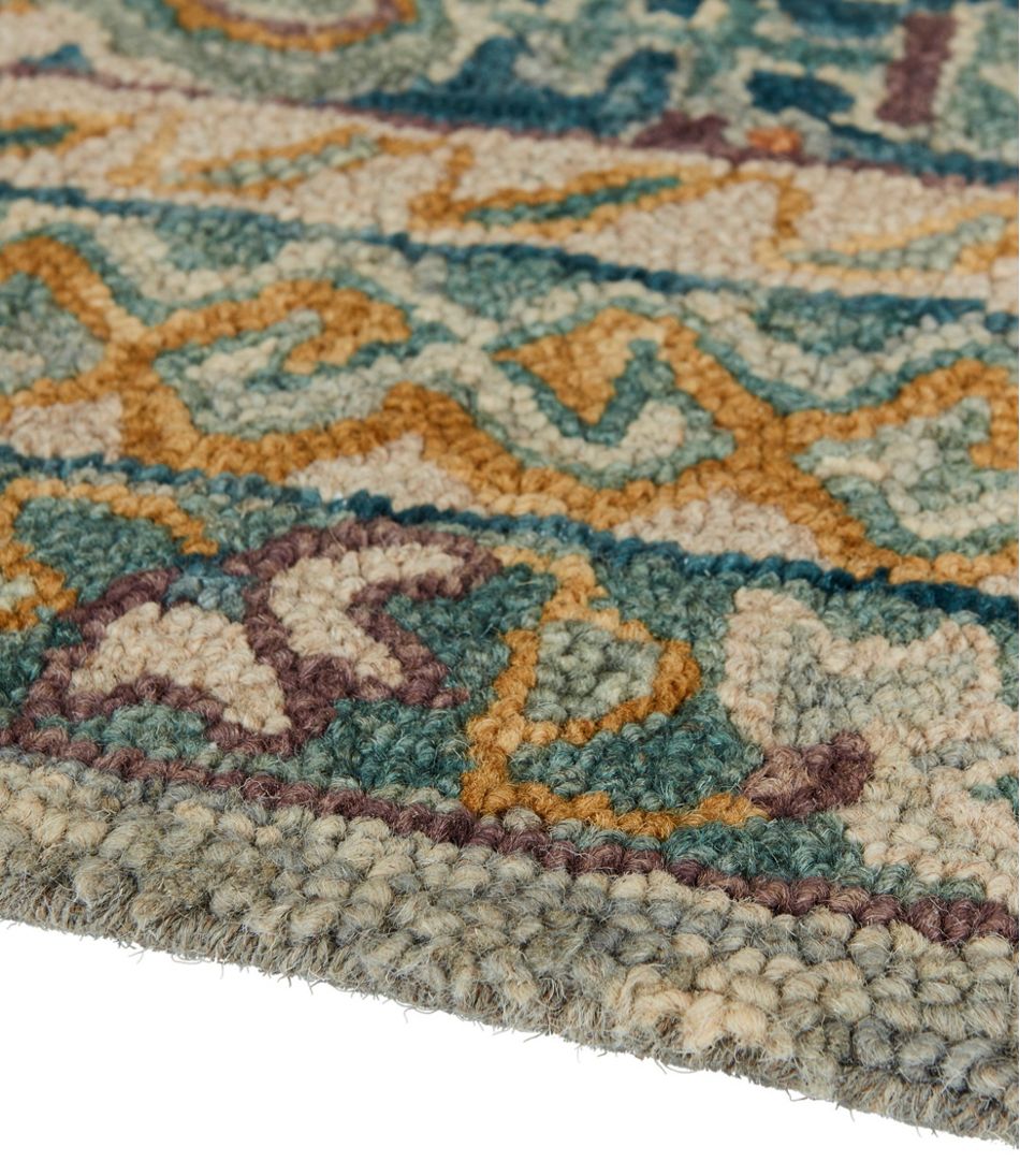 Bordered Medallion Wool Tufted Rug, Blue Multi | L.L.Bean online