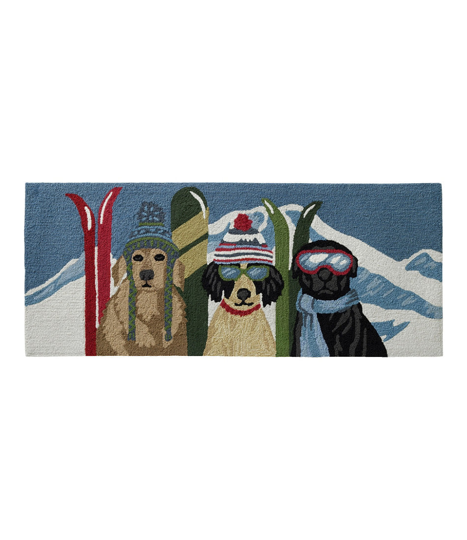 Indoor/Outdoor Vacationland Runner, Dogs Skiing | L.L.Bean outlet