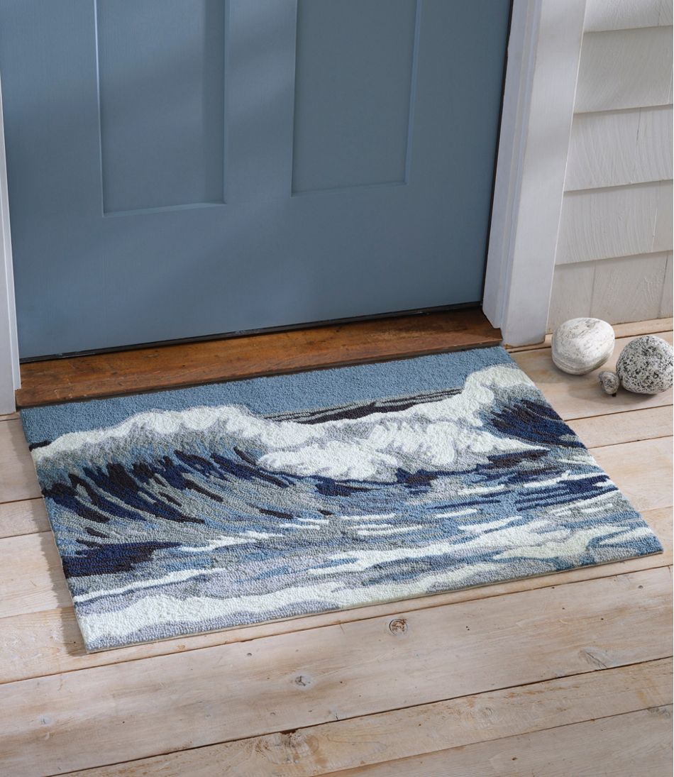 Indoor/Outdoor Vacationland Rug, Ocean Waves | L.L.Bean online