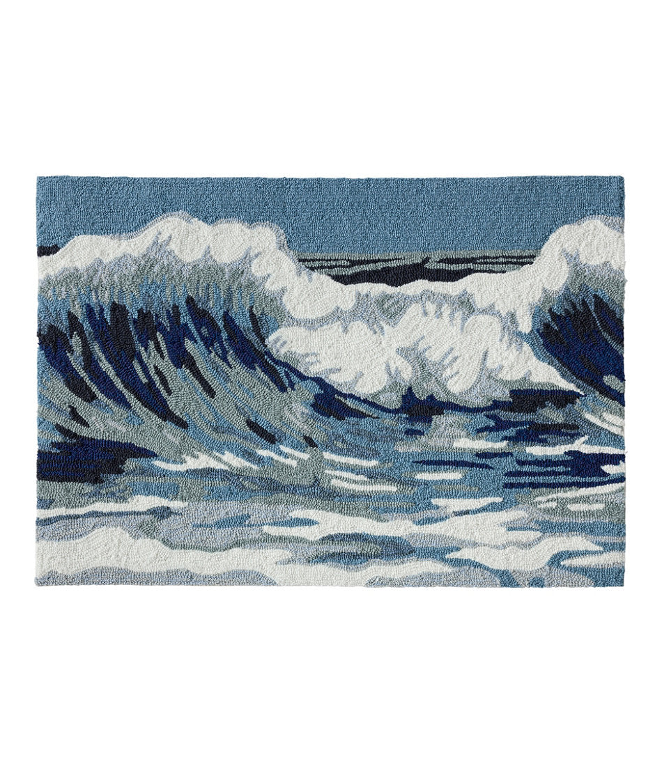Indoor/Outdoor Vacationland Rug, Ocean Waves | L.L.Bean online