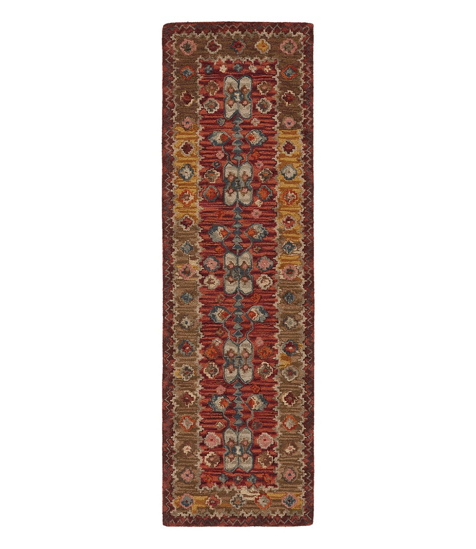 Double Border Wool Hooked Runner, Sienna Multi | L.L.Bean discount