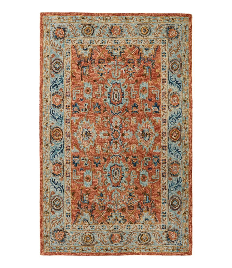 Single Border Terracotta Wool Tufted Rug | L.L.Bean sale