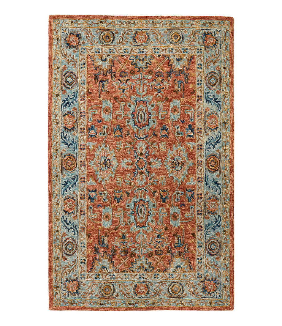 Single Border Terracotta Wool Tufted Rug | L.L.Bean sale