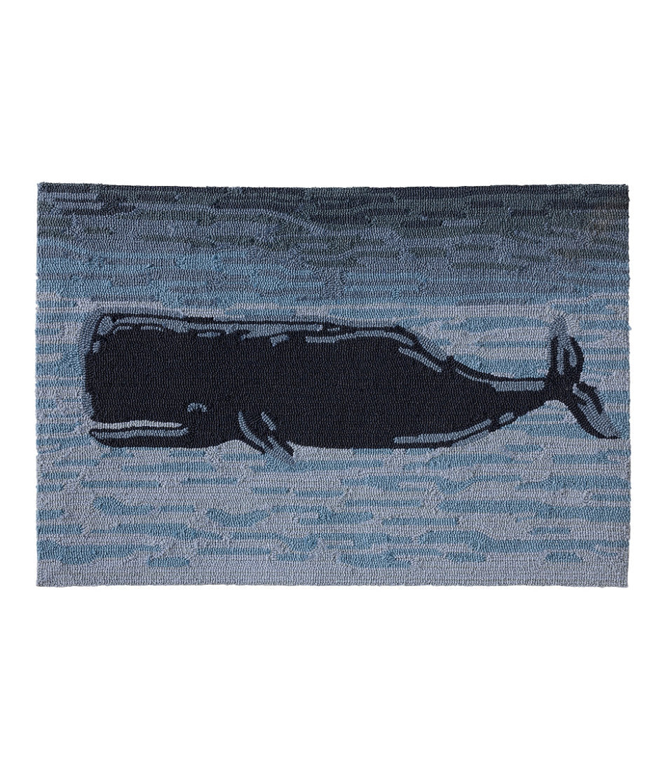 Indoor/Outdoor Vacationland Rug, Coastal Whale | L.L.Bean on sale