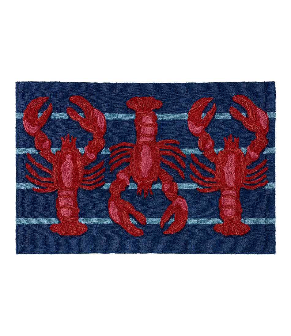 Indoor/Outdoor Vacationland Rug, Lobsters | L.L.Bean online
