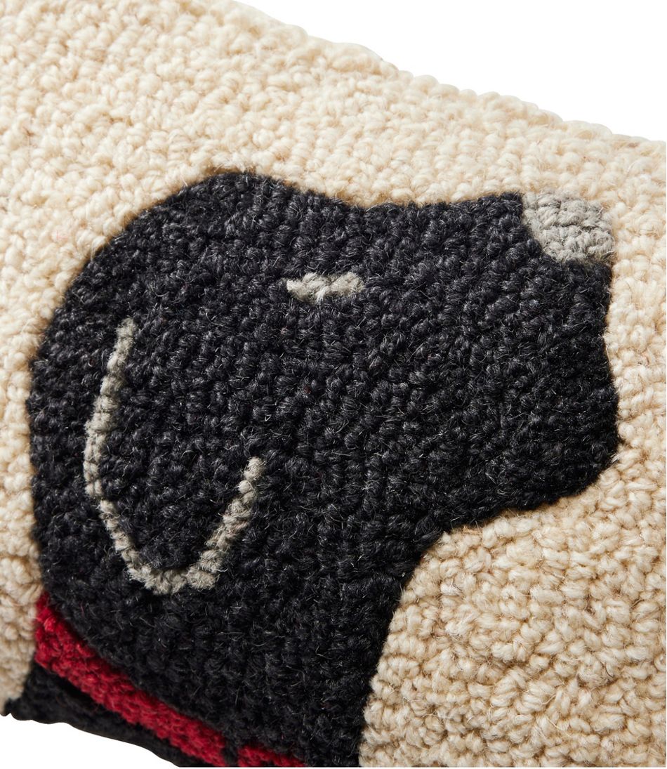 Wool Hooked Throw Pillow, Black Labrador, 8" x 12" | L.L.Bean outlet