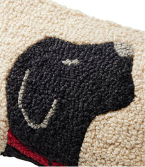 Wool Hooked Throw Pillow, Black Labrador, 8" x 12" | L.L.Bean outlet