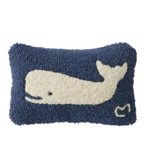 Wool Hooked Throw Pillow, Whale, 8" x 12" | L.L.Bean on sale