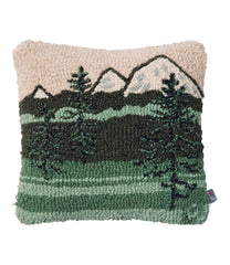 Wool Hooked Throw Pillow, Mountains, 14" x 14" | L.L.Bean outlet
