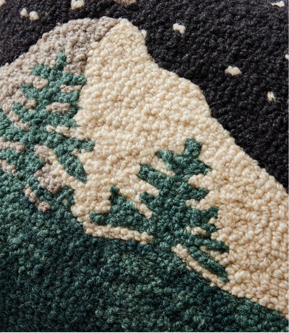 Wool Hooked Throw Pillow, Winter Woods, 12" x 18" | L.L.Bean sale