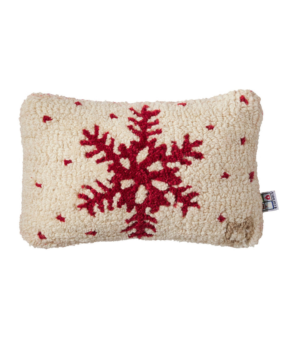Wool Hooked Throw Pillow, Red Flake, 8" x 12" | L.L.Bean sale