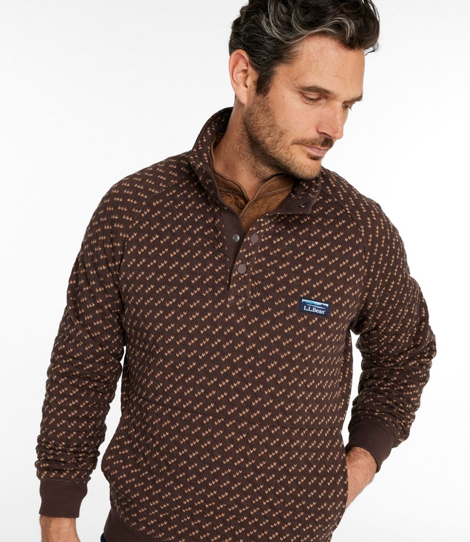 Men's Bean's Quilted Sweatshirt, Mockneck, Print | L.L.Bean on sale