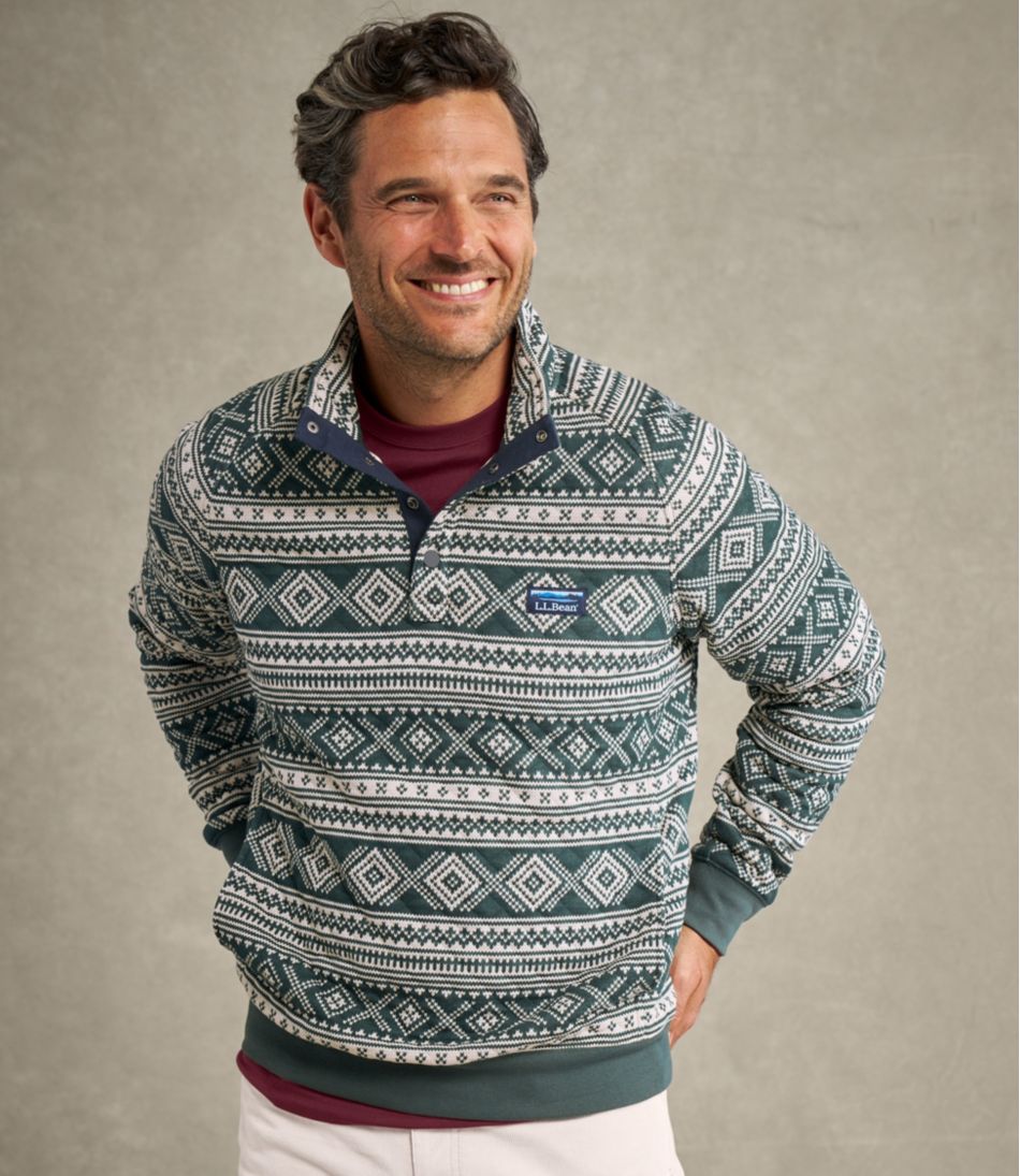 Men's Bean's Quilted Sweatshirt, Mockneck, Print | L.L.Bean on sale