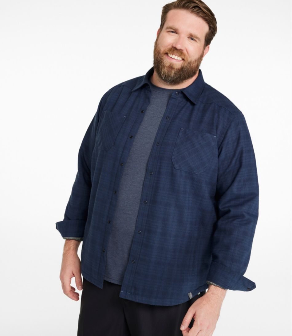 Men's Katahdin Performance Flannel Shirt-Jacket, Hi-Pile Fleece-Lined Solid | L.L.Bean near me