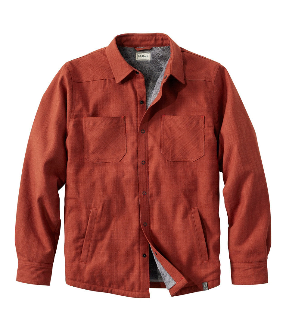 Men's Katahdin Performance Flannel Shirt-Jacket, Hi-Pile Fleece-Lined Solid | L.L.Bean near me