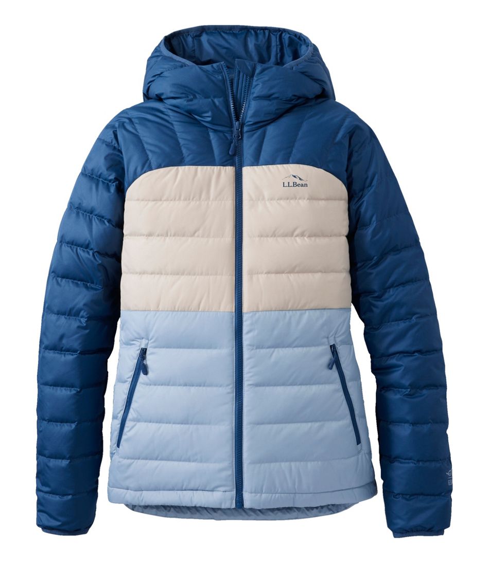 Women's Bean's Down Hooded Jacket, Colorblock | L.L.Bean discount