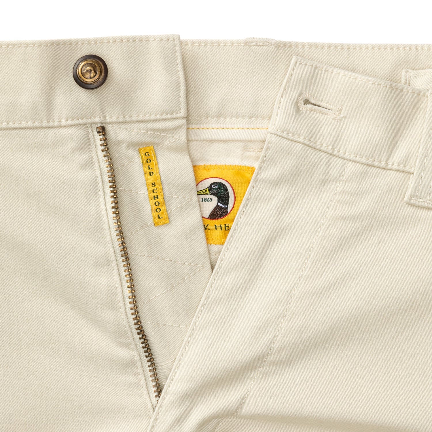Duck Head Classic Fit Gold School Chino - Stone Gold Patch