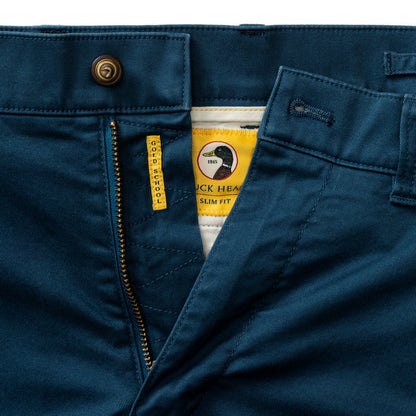 Duck Head Slim Fit Gold School Chino - Mallard Blue