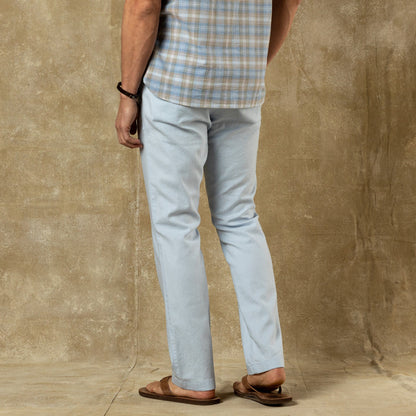 Duck Head Classic Fit Linen Gold School Chino - Heather Blue