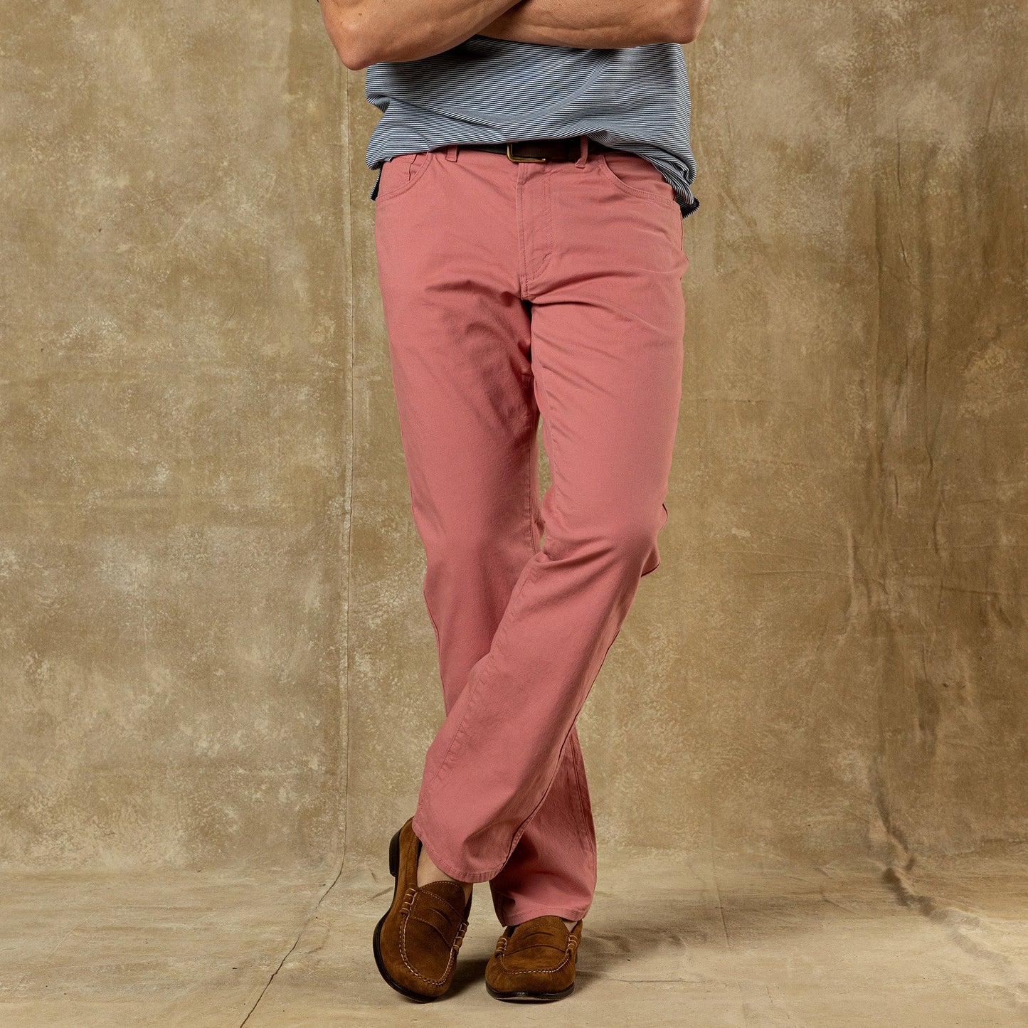 Duck Head Classic Fit Pinpoint Canvas Five-Pocket - Washed Coral