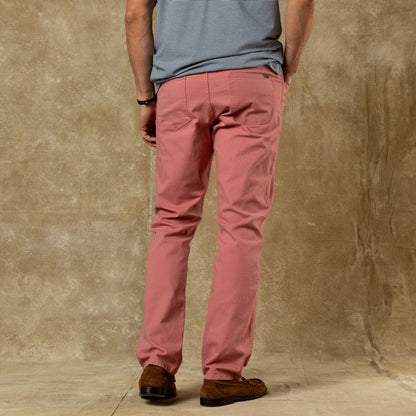 Duck Head Classic Fit Pinpoint Canvas Five-Pocket - Washed Coral