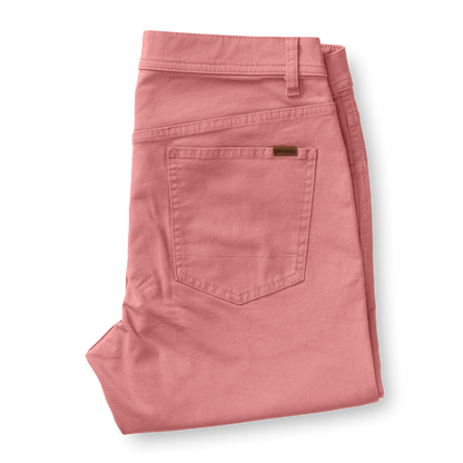 Duck Head Classic Fit Pinpoint Canvas Five-Pocket - Washed Coral