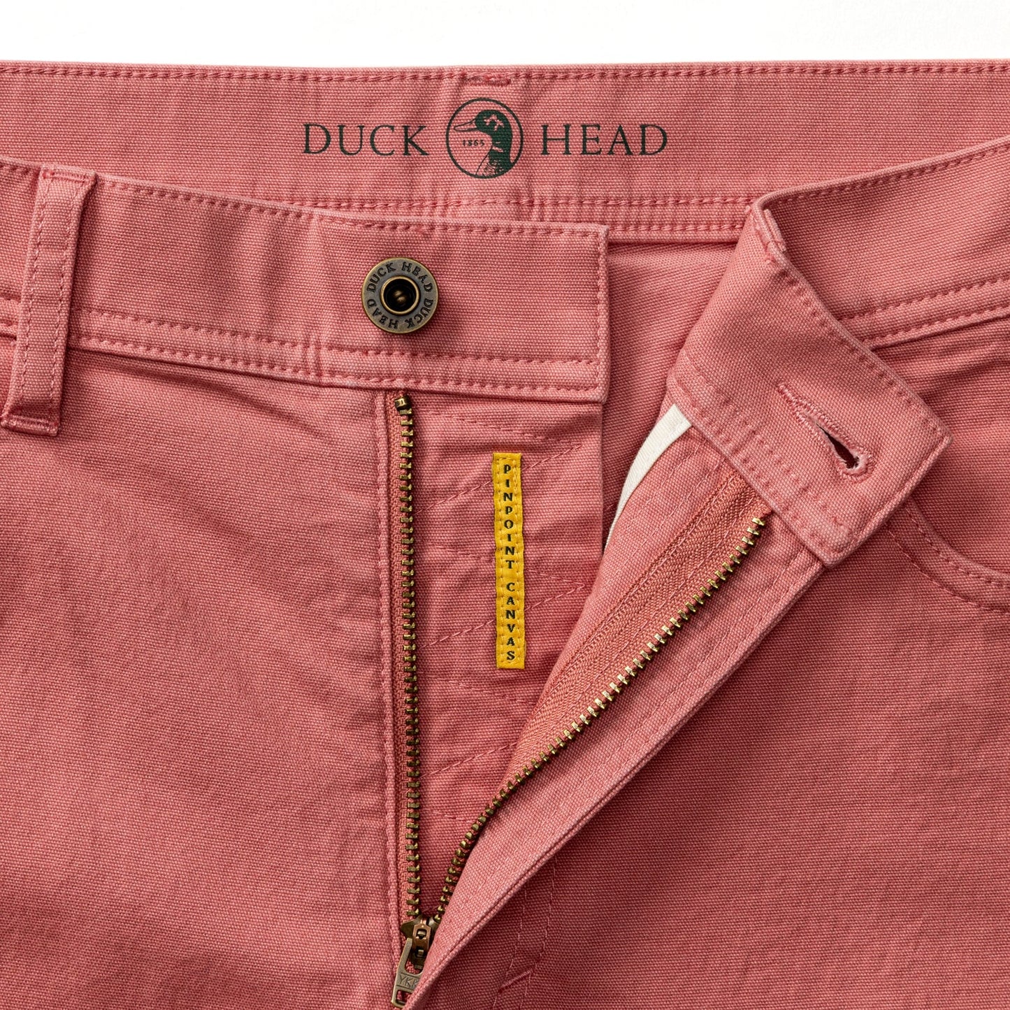 Duck Head Classic Fit Pinpoint Canvas Five-Pocket - Washed Coral