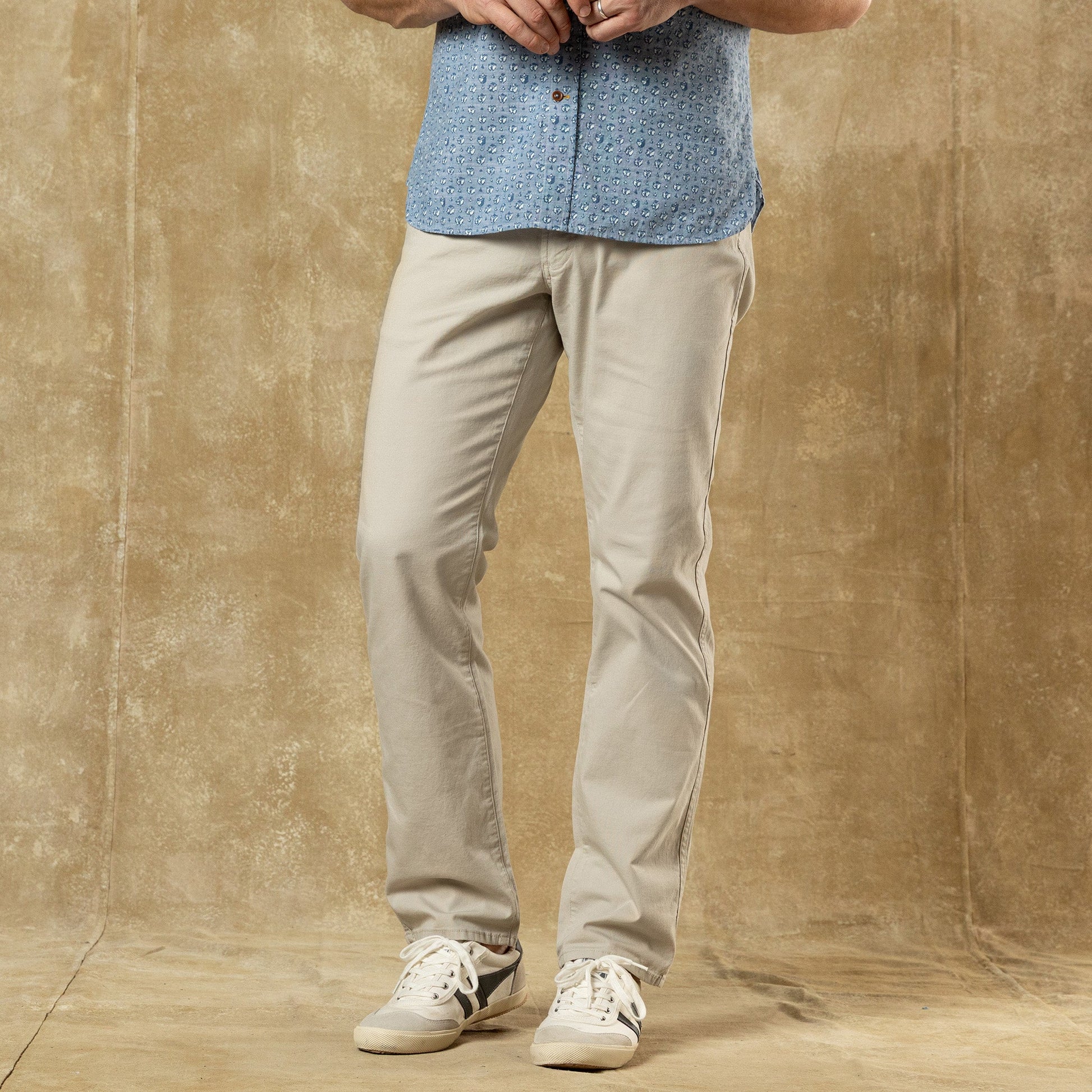 Duck Head Classic Fit Pinpoint Canvas Five-Pocket - Stone