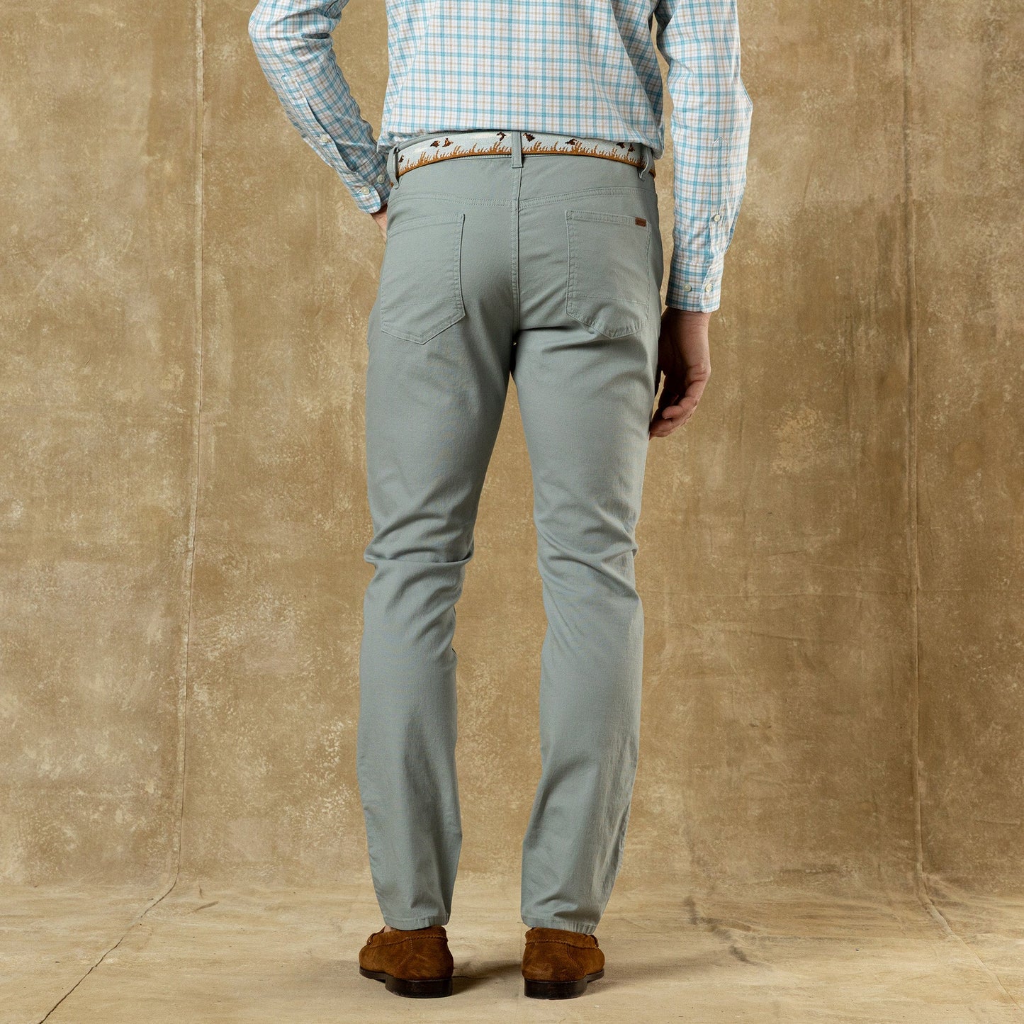 Duck Head Slim Fit Pinpoint Canvas Five-Pocket - Pewter Grey