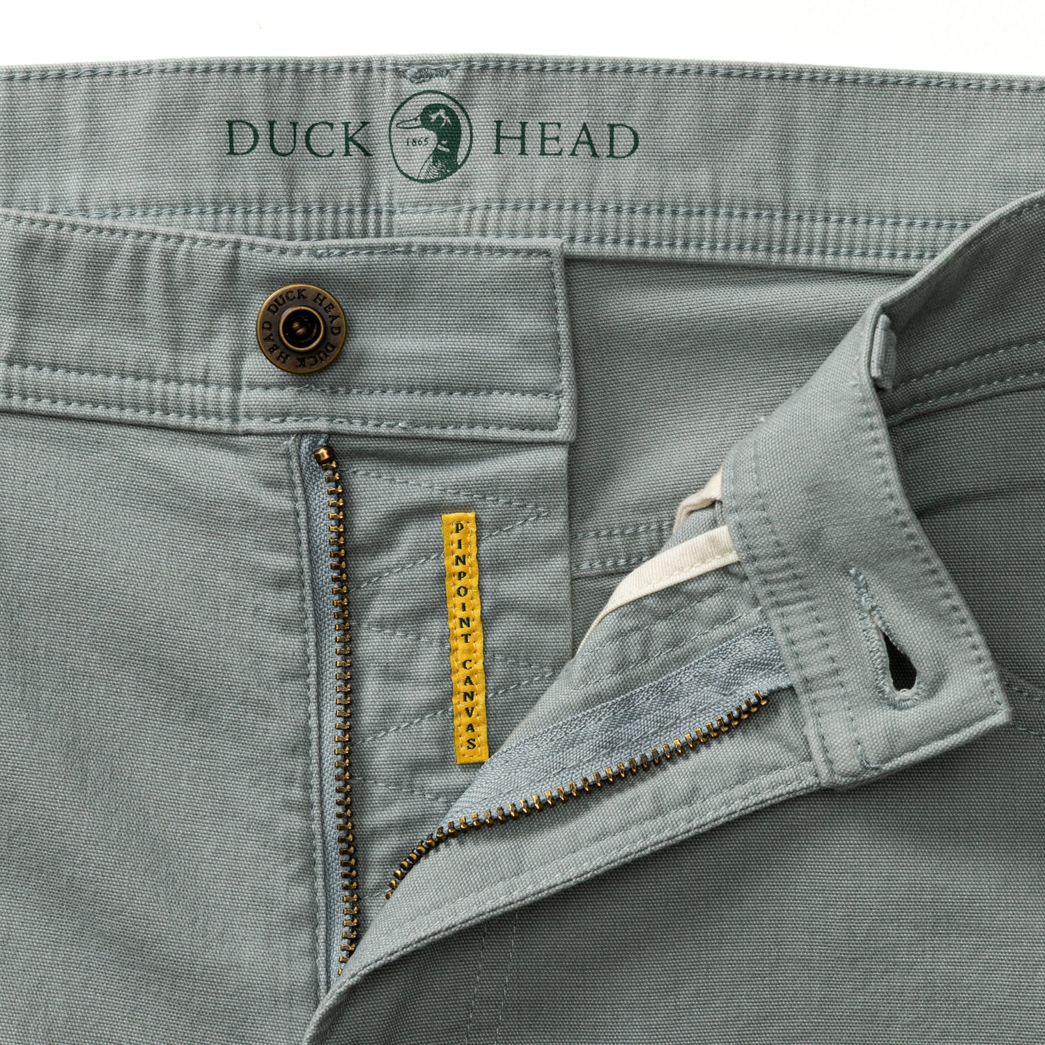 Duck Head Slim Fit Pinpoint Canvas Five-Pocket - Pewter Grey
