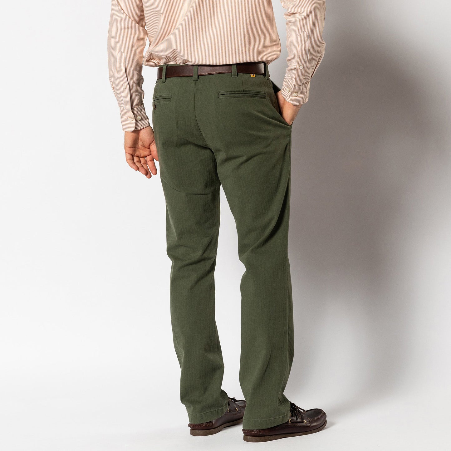 Duck Head Cotton Wool Herringbone Gold School Chino - Duck Green