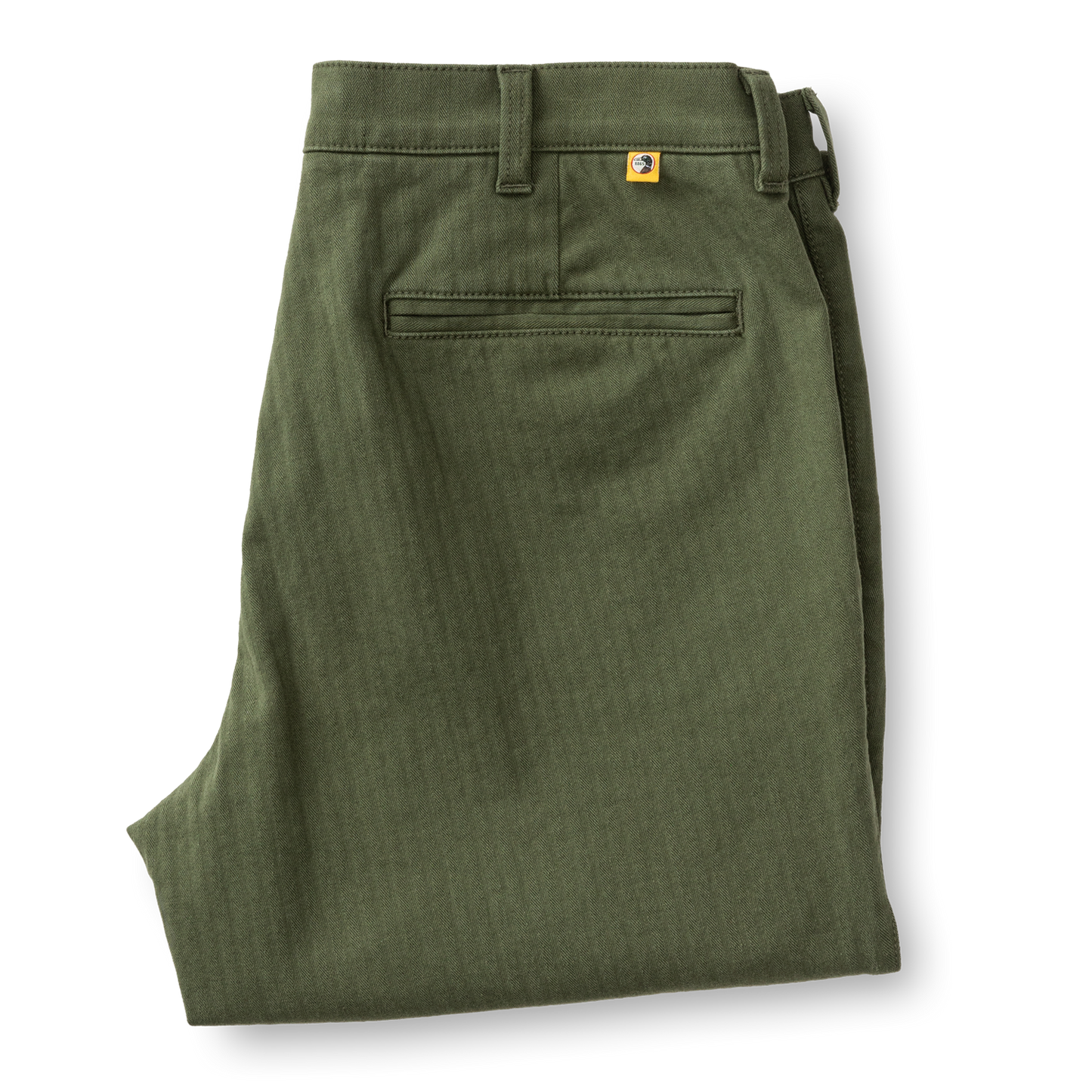 Duck Head Cotton Wool Herringbone Gold School Chino - Duck Green