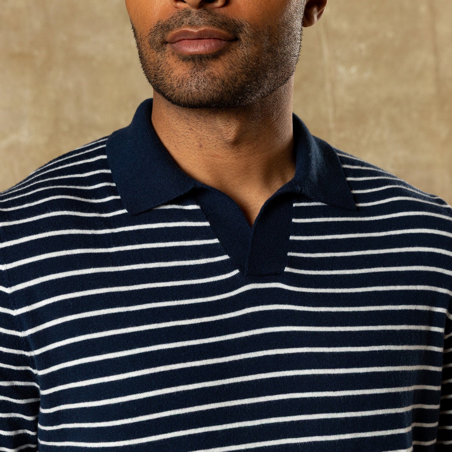 Duck Head Reeves Striped Sweater Polo - Navy