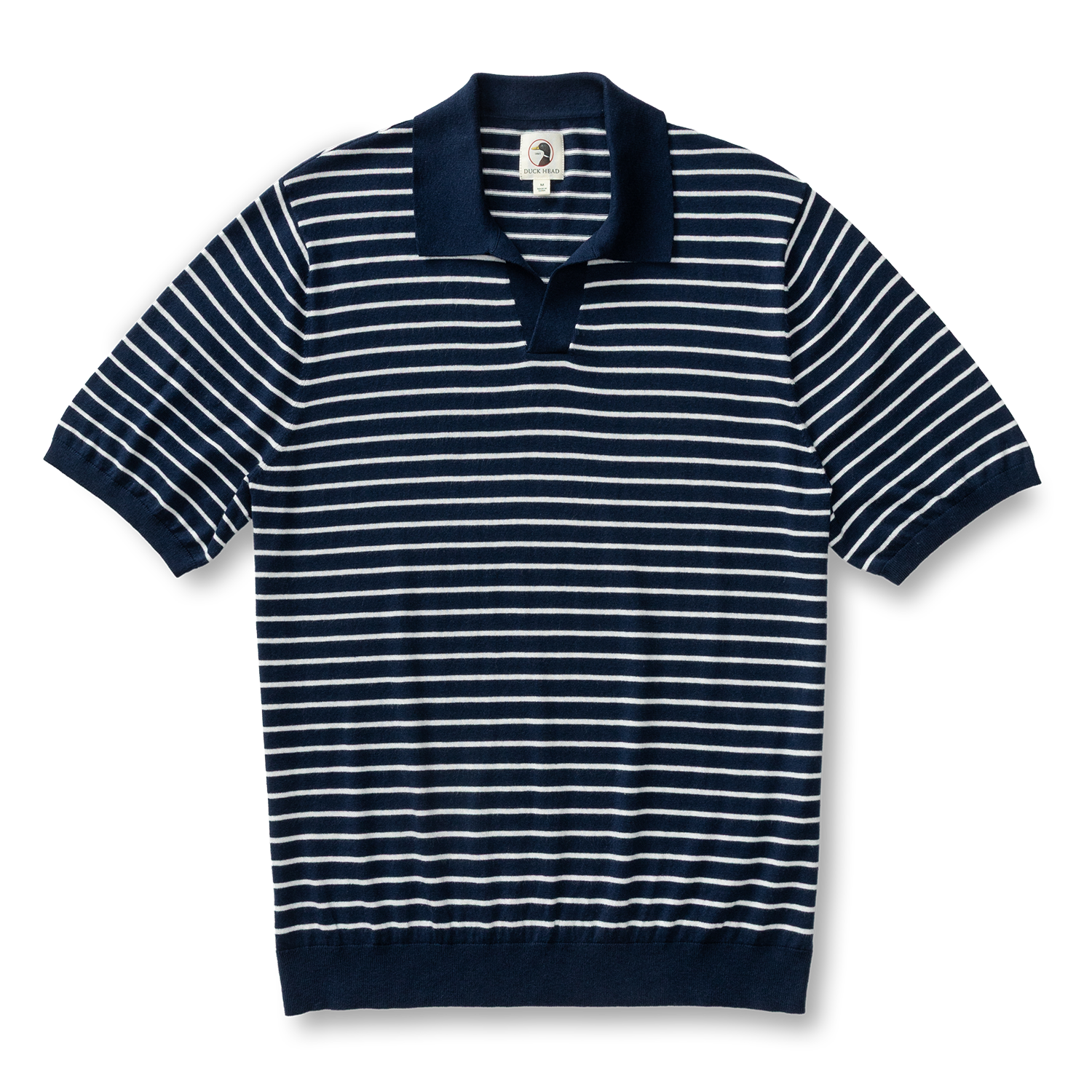 Duck Head Reeves Striped Sweater Polo - Navy