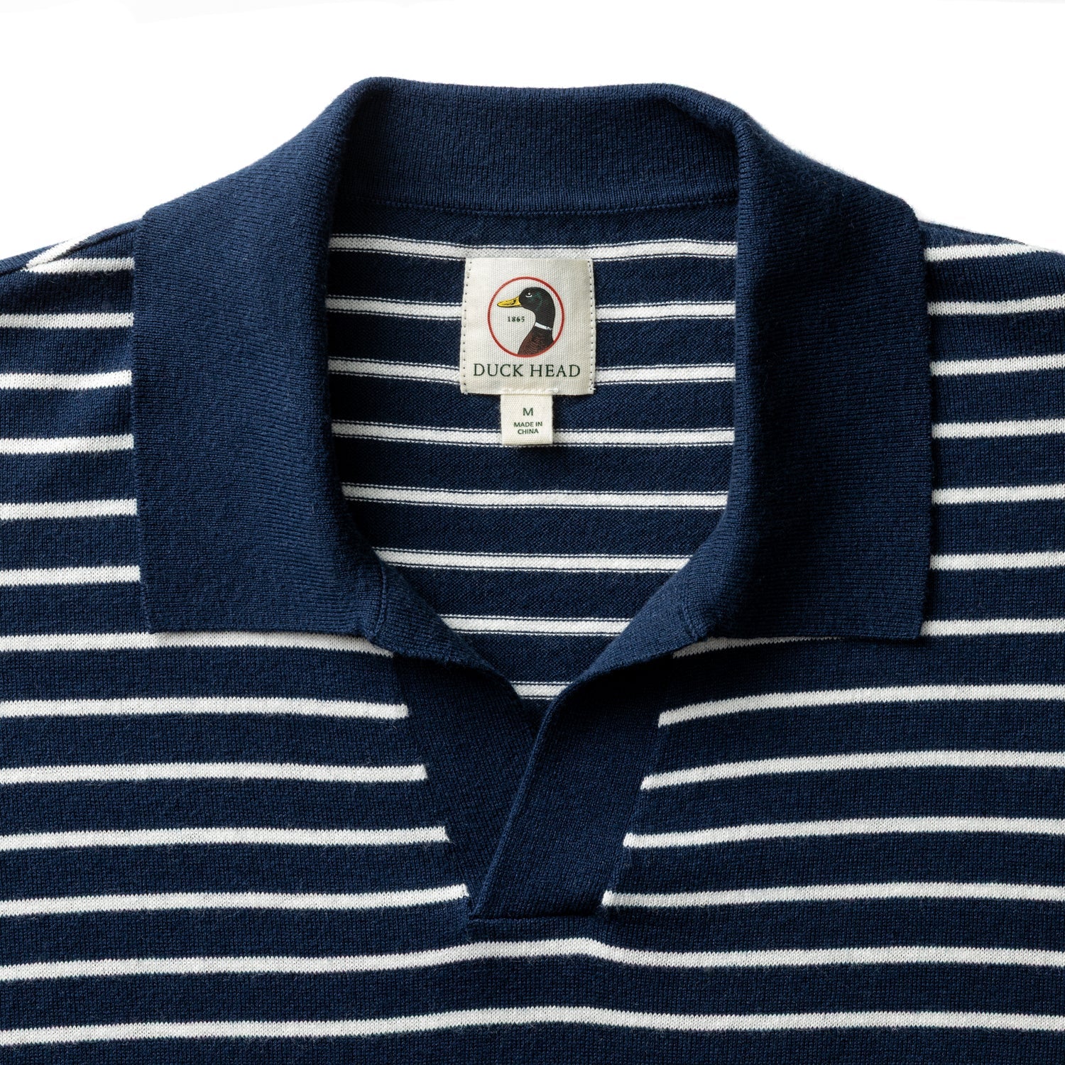 Duck Head Reeves Striped Sweater Polo - Navy