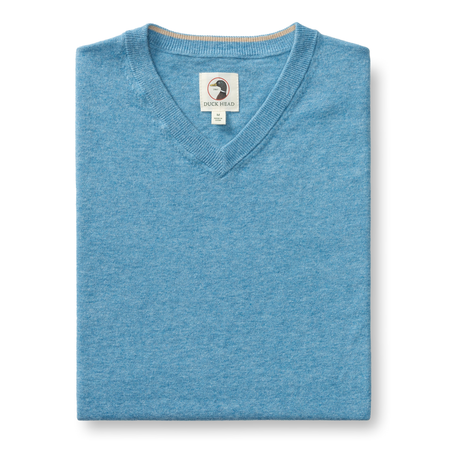 Duck Head Buckley Jersey V-Neck Sweater - Blue Heather
