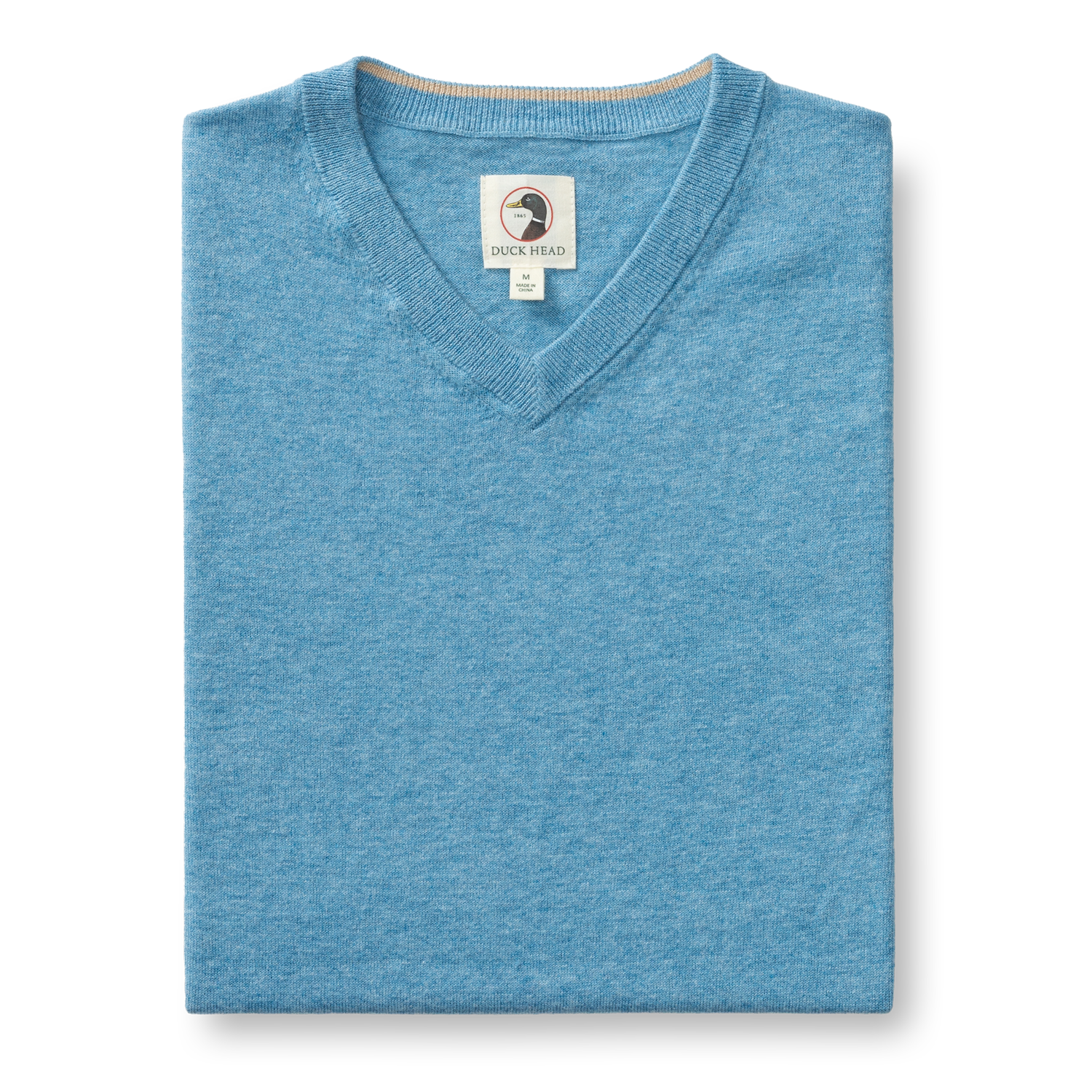 Duck Head Buckley Jersey V-Neck Sweater - Blue Heather