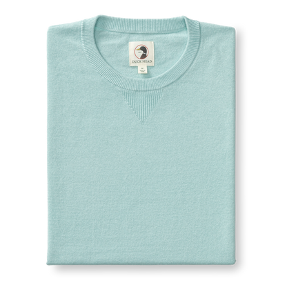 Duck Head Henson Jersey Crewneck Sweater - Pastel Blue Heather