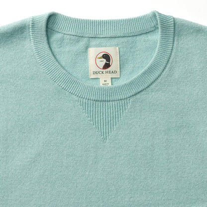 Duck Head Henson Jersey Crewneck Sweater - Pastel Blue Heather