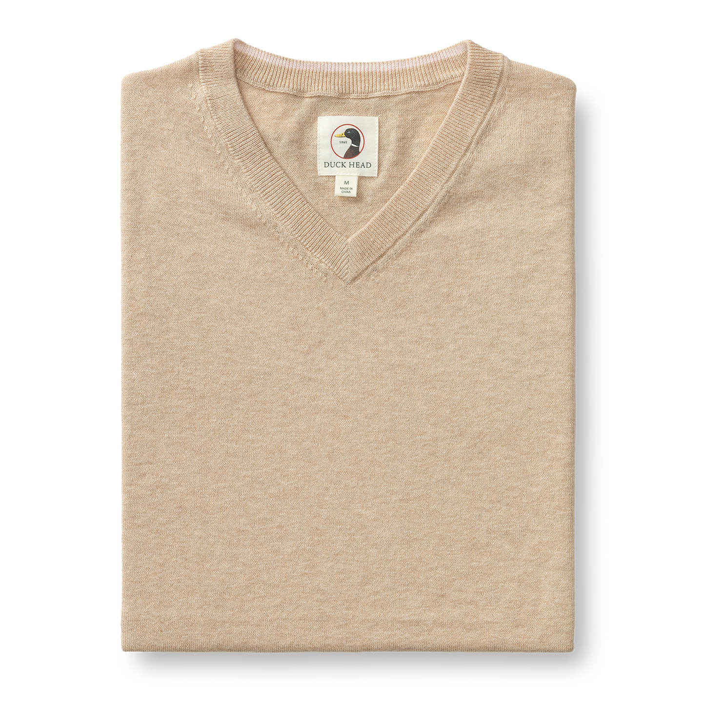 Duck Head Buckley Jersey V-Neck Sweater - Tan Heather