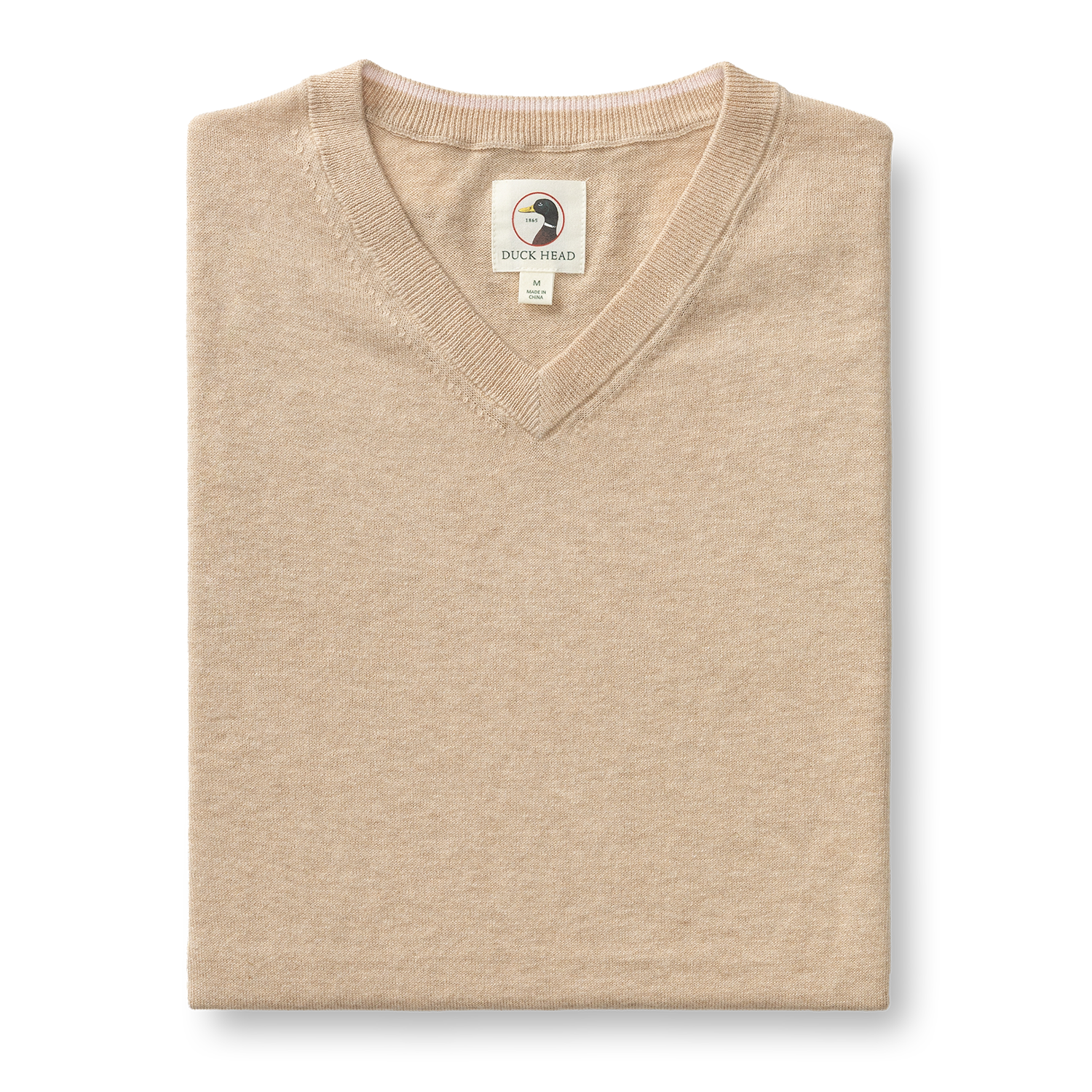 Duck Head Buckley Jersey V-Neck Sweater - Tan Heather