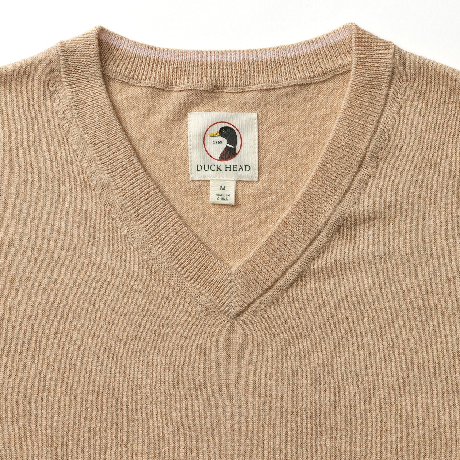 Duck Head Buckley Jersey V-Neck Sweater - Tan Heather