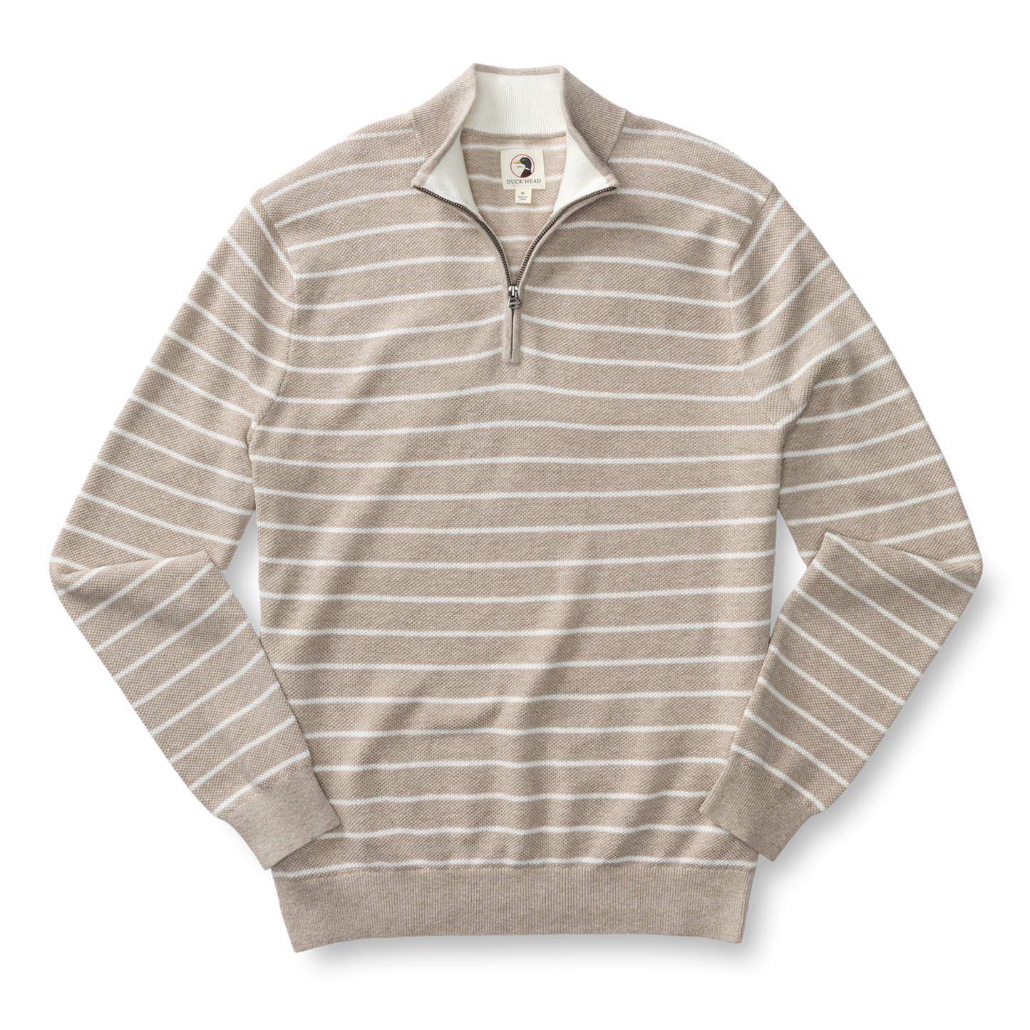 Duck Head Colton Pique 1/4 Zip Sweater - Khaki Heather