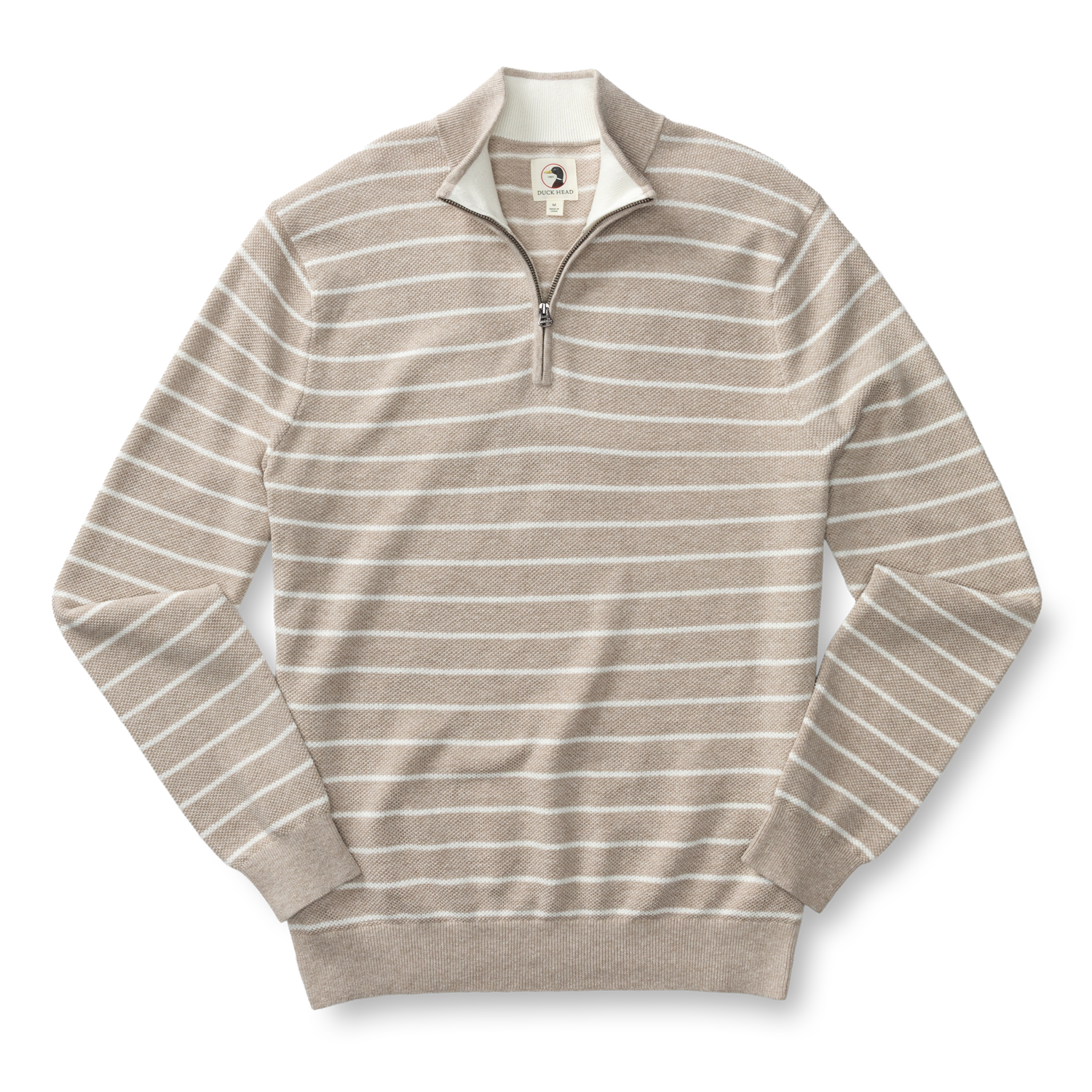 Duck Head Colton Pique 1/4 Zip Sweater - Khaki Heather