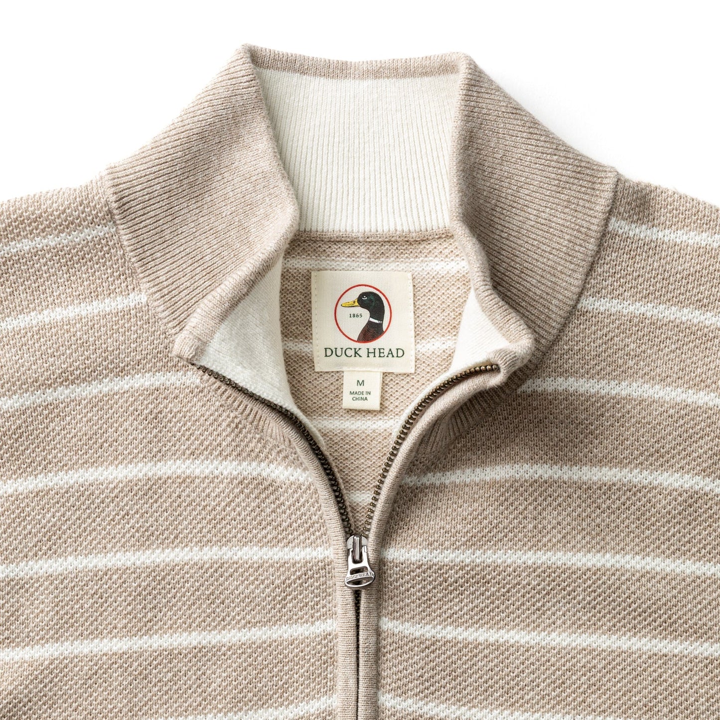 Duck Head Colton Pique 1/4 Zip Sweater - Khaki Heather