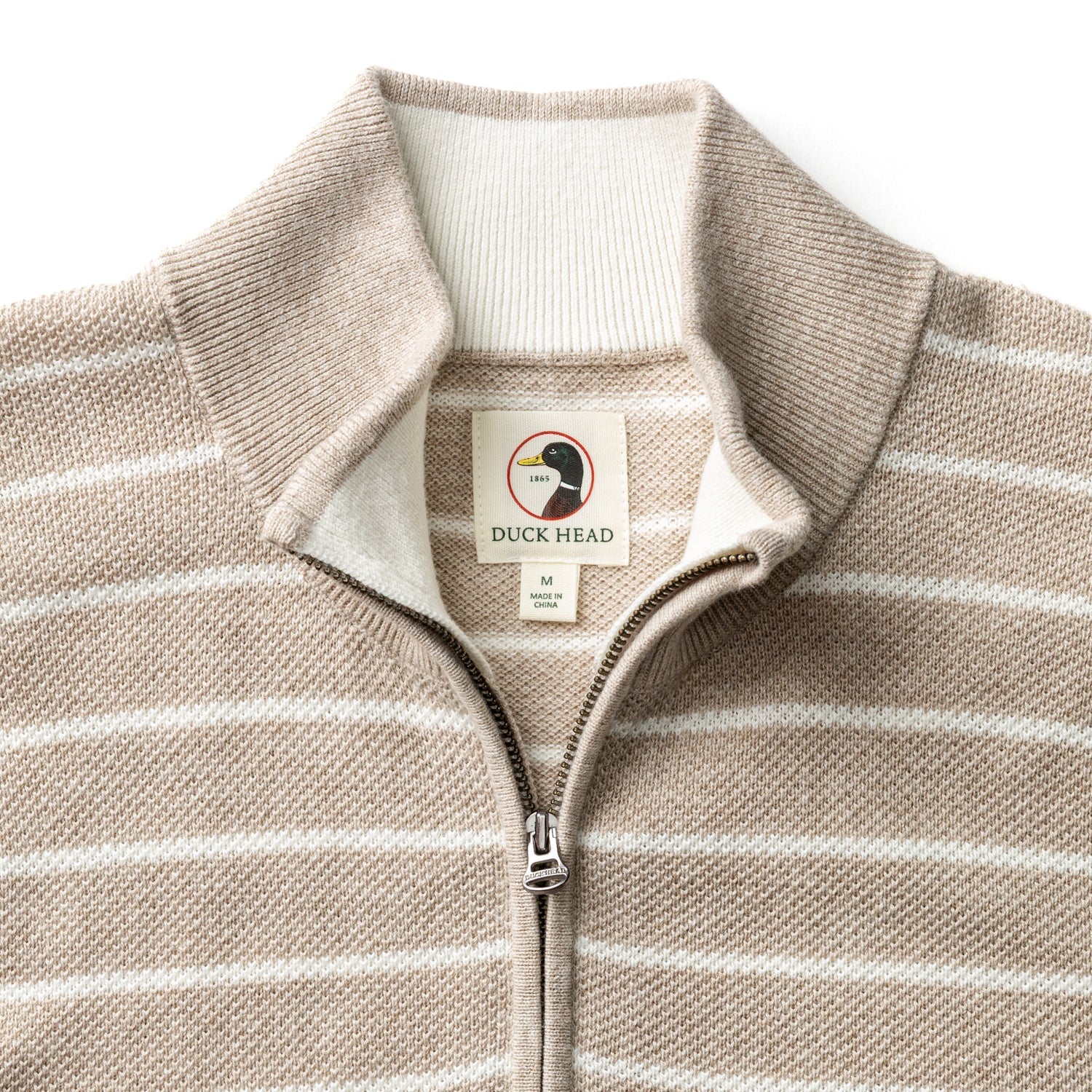Duck Head Colton Pique 1/4 Zip Sweater - Khaki Heather